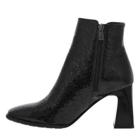 Bottines noires à talon haut avec un zip latéral aspect vernis - Image 3