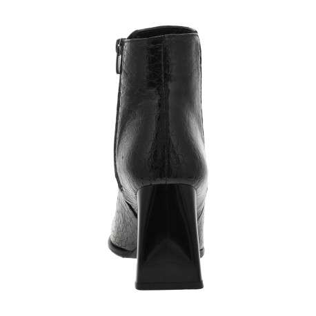 Bottines noires à talon haut avec un zip latéral aspect vernis - Image 4