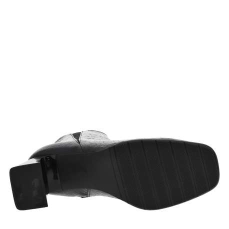 Bottines noires à talon haut avec un zip latéral aspect vernis - Image 6