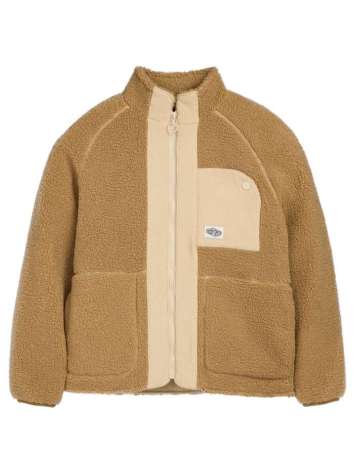 Veste camel uni zippée en...