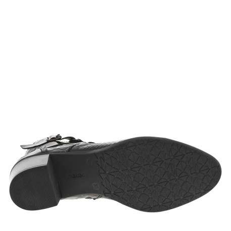 Bottines en cuir noires à talon décroché moyen avec des lacets et un zip latéral - Image 6