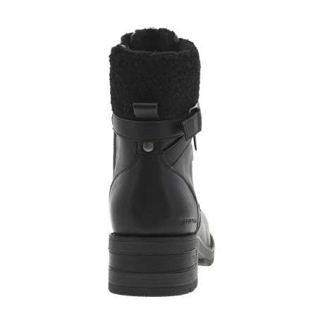 Bottines noires à talon décroché bas avec un zip et des lacets ronds - Image 4
