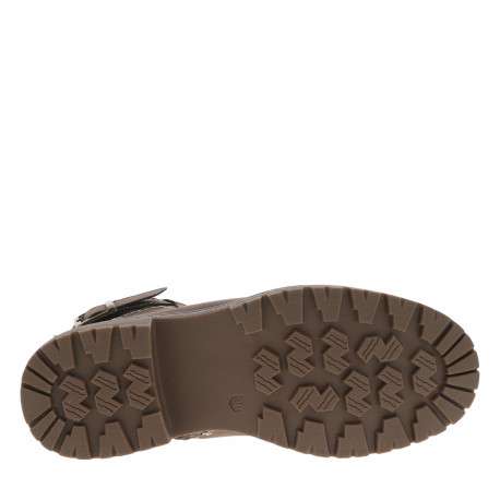 Bottines brunes à talon décroché bas avec un zip et des soufflets élastiqués - Image 6