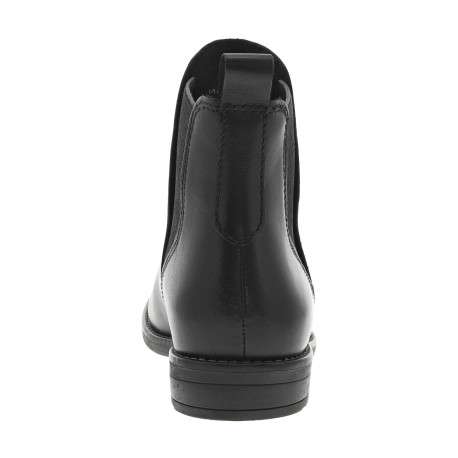 Boots en cuir noires à talon décroché bas pourvues de soufflets élastiqués - Image 4