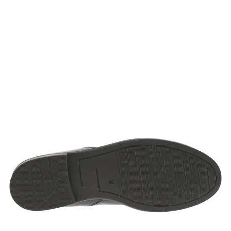 Boots en cuir noires à talon décroché bas pourvues de soufflets élastiqués - Image 6