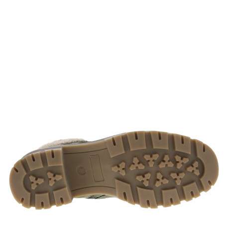 Bottines kaki à talon décroché moyen avec une doublure en fausse fourrure - Image 6