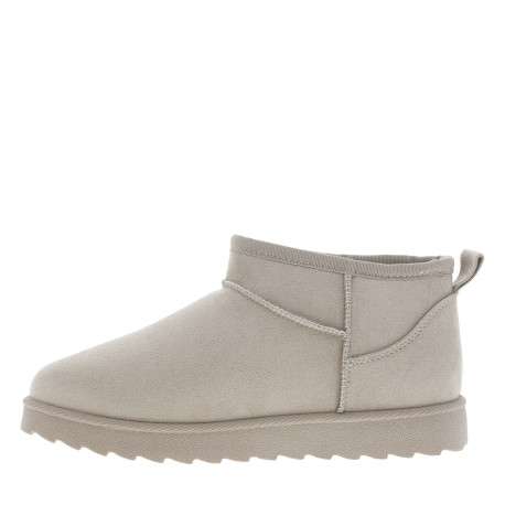 Boots écrues à talon plat avec une doublure en fourrure et à slip-on - Image 3