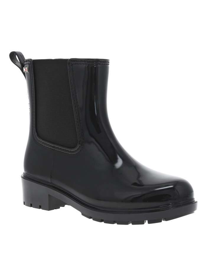 Boots noires vernies à...