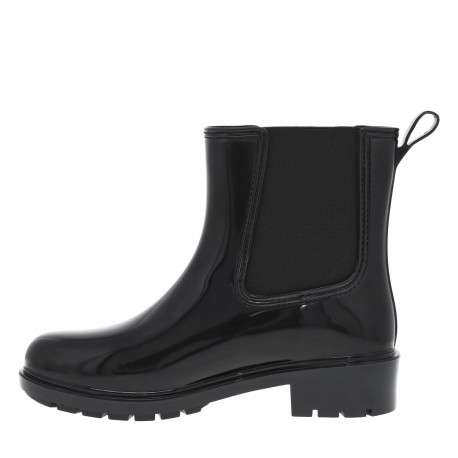 Boots noires vernies à talons décrochés bas et à bandes élastiquées - Image 3