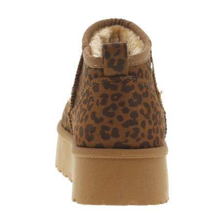 Boots slip-on cognac à motif léopard avec une semelle à plateforme - Image 4