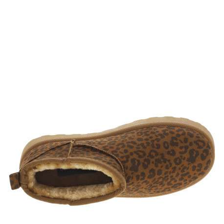 Boots slip-on cognac à motif léopard avec une semelle à plateforme - Image 5