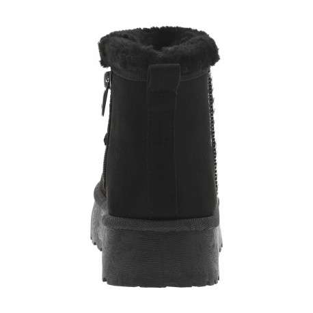 Boots noires à talon compensé pourvue d'une doublure en fausse fourrure - Image 4