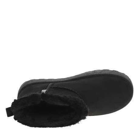 Boots noires à talon compensé pourvue d'une doublure en fausse fourrure - Image 5