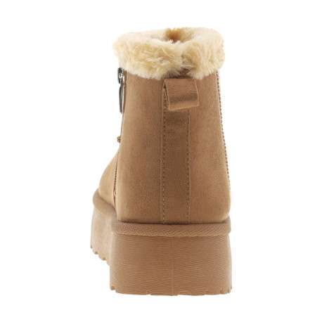 Boots brunes à talon compensé pourvue d'une doublure en fausse fourrure - Image 4