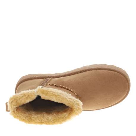 Boots brunes à talon compensé pourvue d'une doublure en fausse fourrure - Image 5