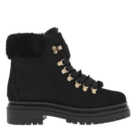Bottines en cuir noires avec semelle crantée et lacets incrustés de fils lurex - Image 2