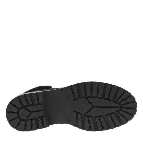 Bottines en cuir noires avec semelle crantée et lacets incrustés de fils lurex - Image 6