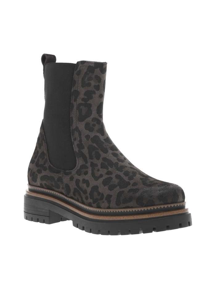 Boots en cuir motif léopard...