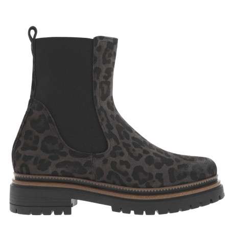 Boots en cuir motif léopard avec semelle à talon décroché bas - Image 2