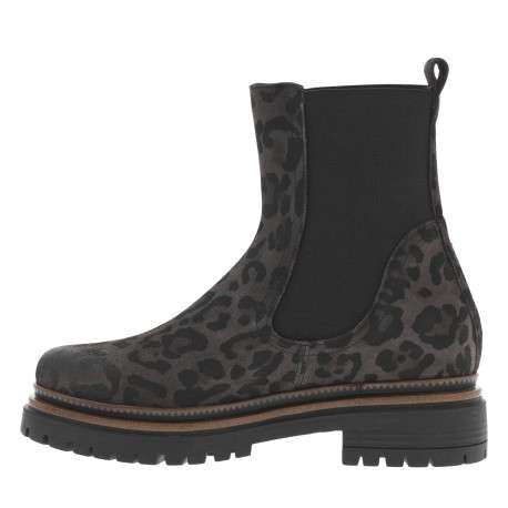 Boots en cuir motif léopard avec semelle à talon décroché bas - Image 3