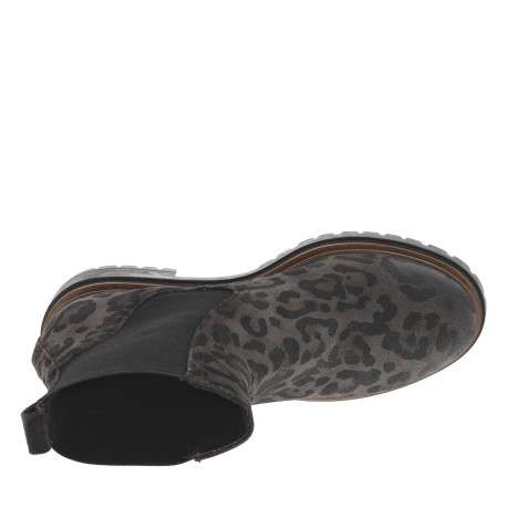 Boots en cuir motif léopard avec semelle à talon décroché bas - Image 5