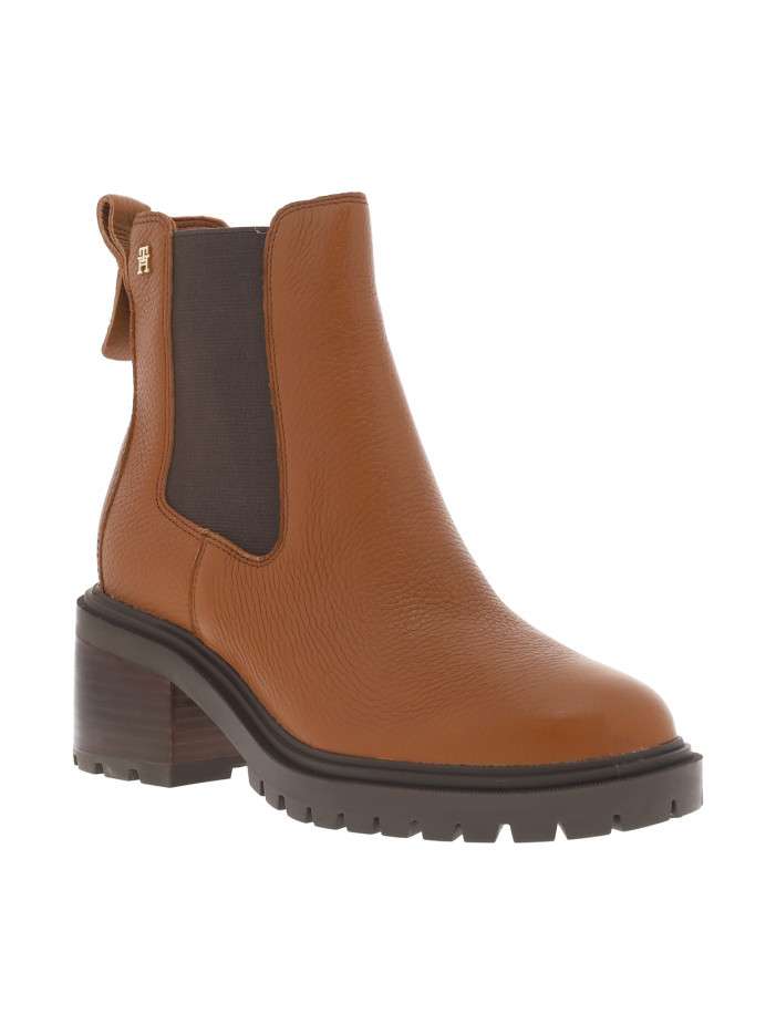 Boots en cuir cognac à...