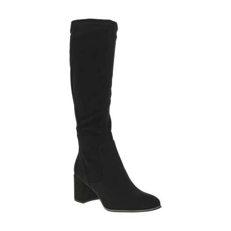 Bottes noires à talon décroché moyen avec un zip côté interne zip