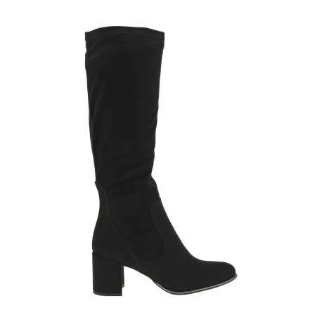 Bottes noires à talon décroché moyen avec un zip côté interne zip - Image 2
