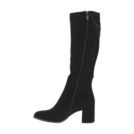 Bottes noires à talon décroché moyen avec un zip côté interne zip - Image 3