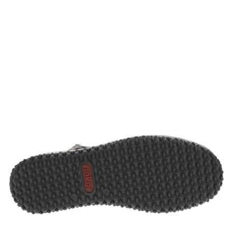 Bottines bleu marine à talon plat avec des lacets et 2 zips latéraux - Image 6
