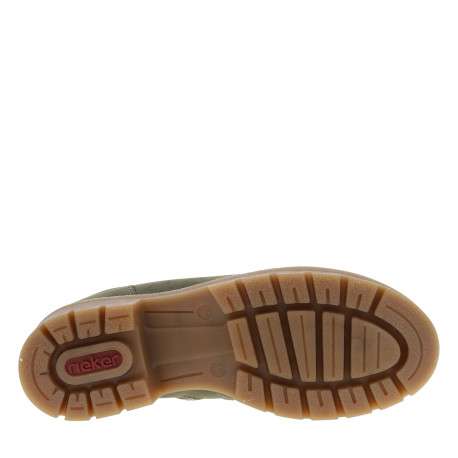 Bottines kaki à talon décroché moyen avec des lacets et un zip latéral - Image 6
