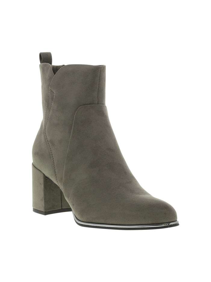 Boots taupe à talon...