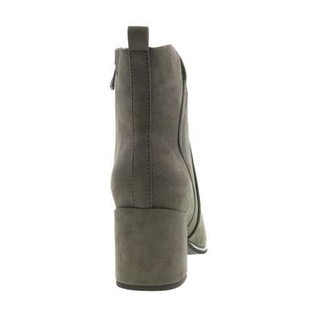 Boots taupe à talon décroché haut avec un zip et une languette d'enfilage - Image 4