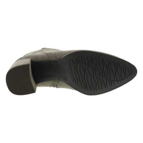 Boots taupe à talon décroché haut avec un zip et une languette d'enfilage - Image 6
