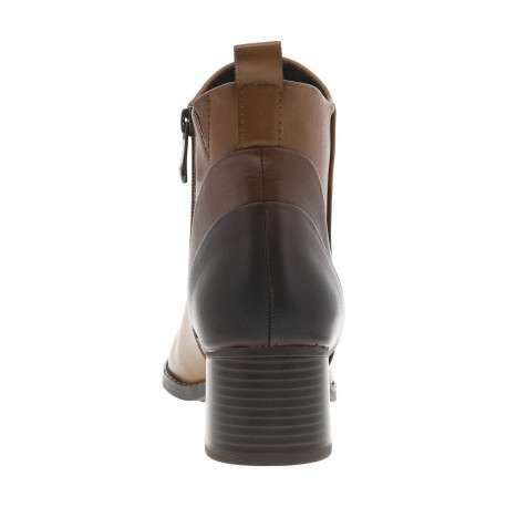 Boots en cuir cognac à stalon décroché moyen pourvues d'une fermeture zippée - Image 4