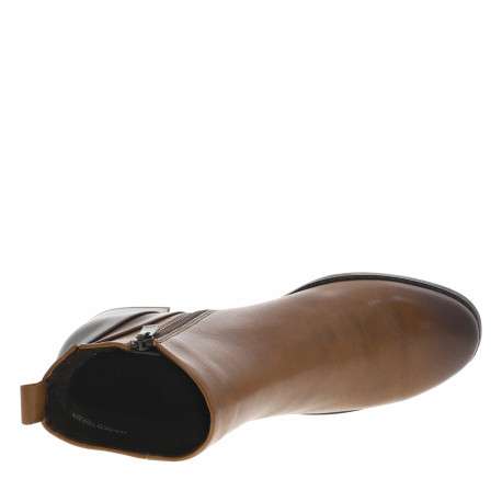 Boots en cuir cognac à stalon décroché moyen pourvues d'une fermeture zippée - Image 5