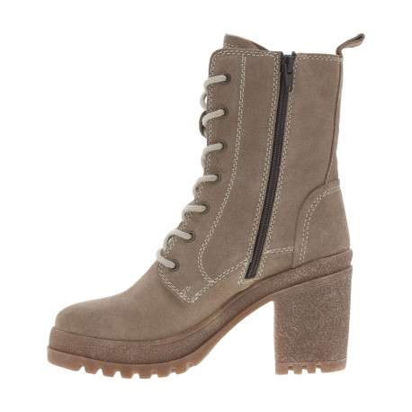 Bottines en cuir de vachette naturel à talon haut et fermeture zippée - Image 3