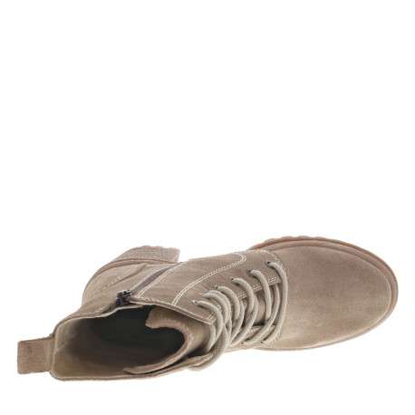 Bottines en cuir de vachette naturel à talon haut et fermeture zippée - Image 5
