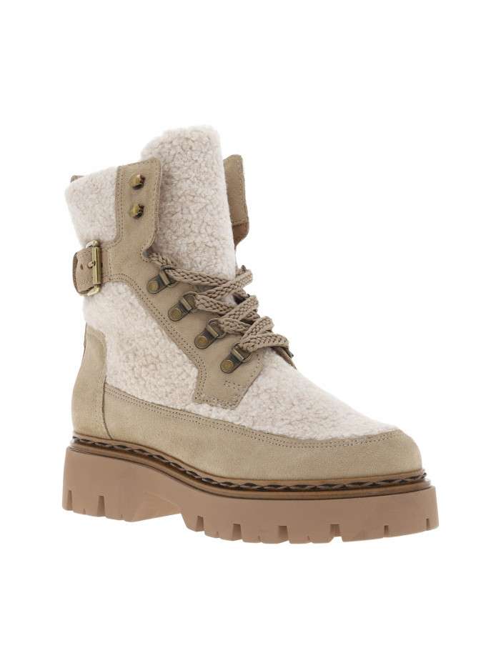 Bottines en cuir camel à...