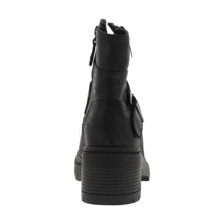 Boots noires à talon décroché moyen avec une boucle à ardillon et 2 zips - Image 4