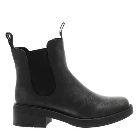 Boots anthracite à talon décroché bas et à soufflets élastiqués - Image 2
