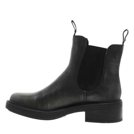 Boots anthracite à talon décroché bas et à soufflets élastiqués - Image 3