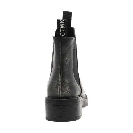 Boots anthracite à talon décroché bas et à soufflets élastiqués - Image 4