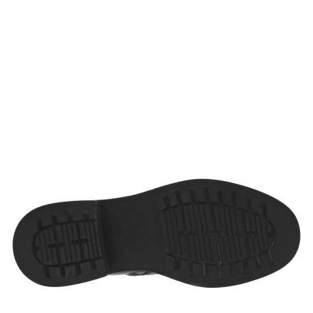 Bottines en cuir noires à talon décroché bas avec un zip et lacets élastiqués - Image 6