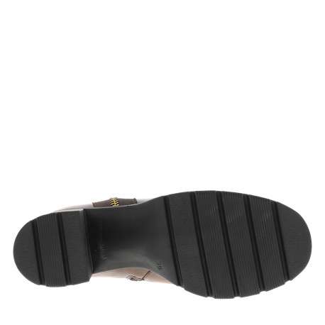 Bottines en cuir cognac avec semelle à talon décroché haut et glissière - Image 6