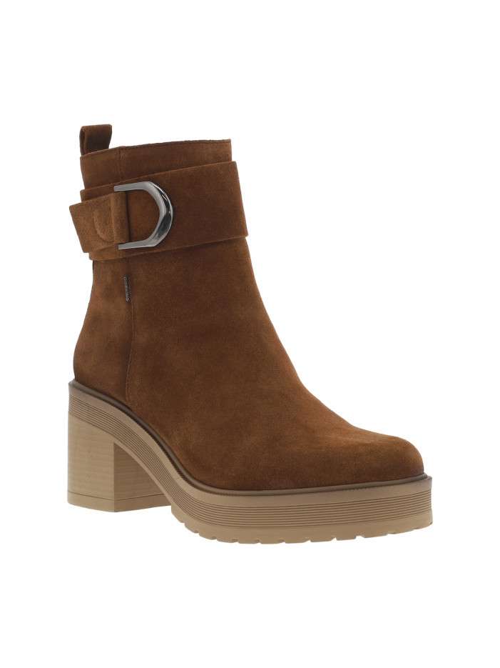 Boots en cuir marron à...