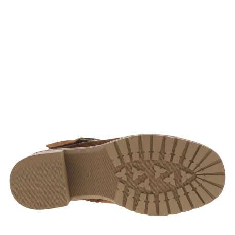 Boots en cuir marron à talon décroché moyen avec un zip sur le côté - Image 6
