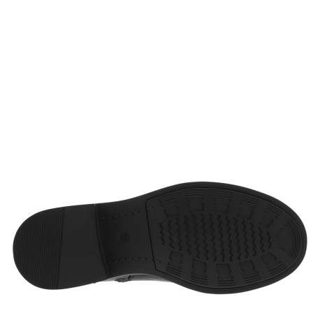 Boots noires à talon décroché bas et à zip avec boucle décorative - Image 6