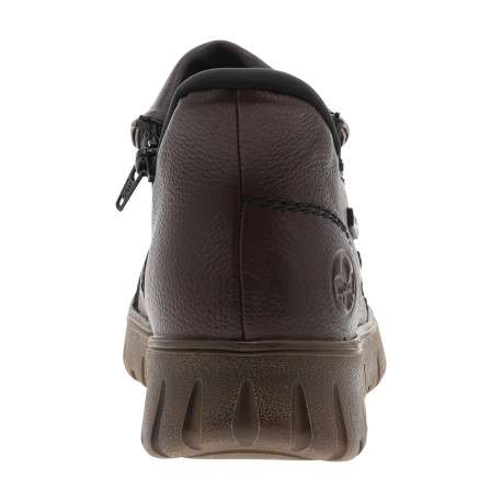 Boots en cuir violettes à talon compensé bas avec un zip et petit soufflet - Image 4
