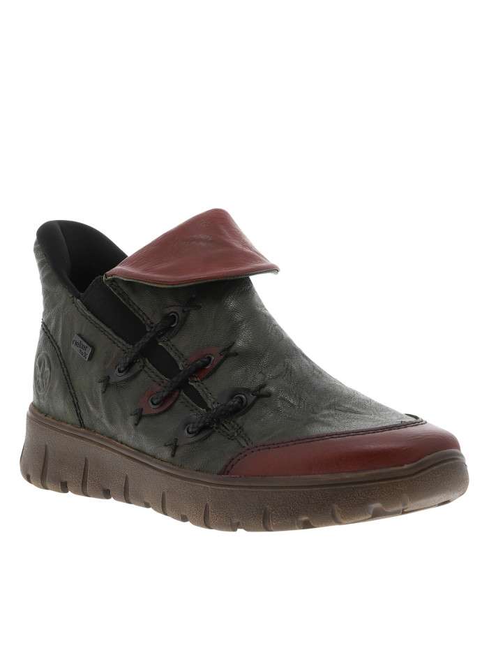 Boots en cuir kaki à talon...